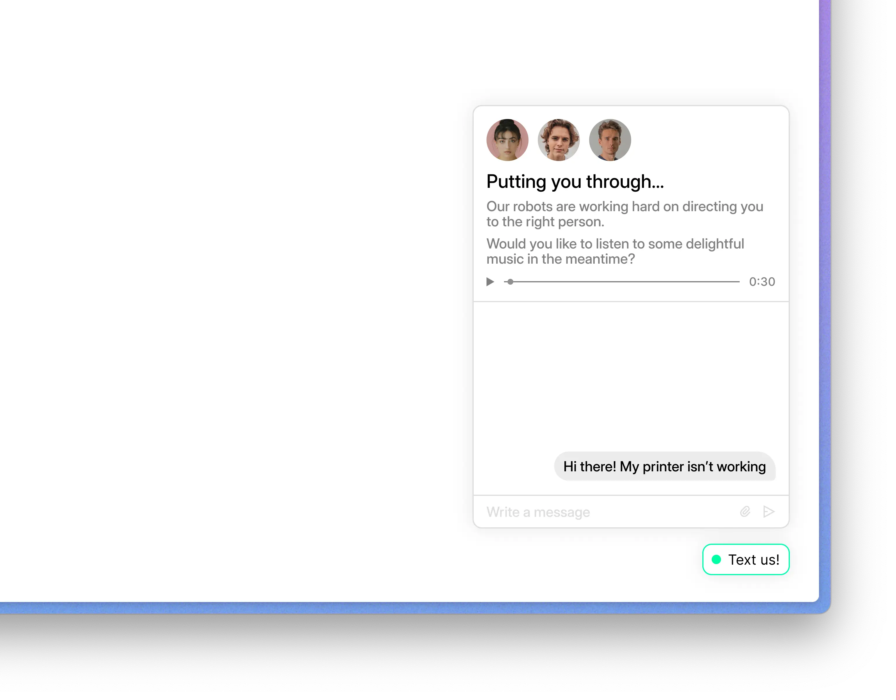 Live chat window